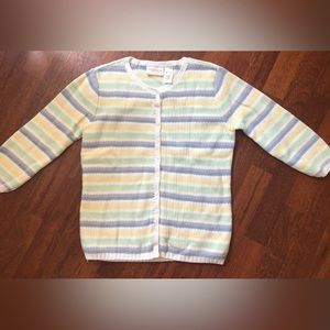 Liz Claiborne striped cotton cardigan sweater Ladies size Small
